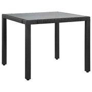 Set da Pranzo da Giardino 5 pz in Polyrattan Nero 44088