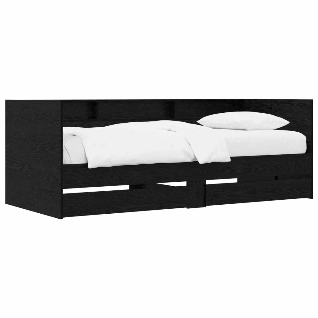 Telaio del letto con storage Rovere Nero 80 x 200 cm 3429643