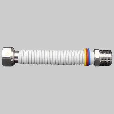 FLESSIBILE INOX ACQUAGAS RIVESTITO BIANCO  MF 1/2 100200     MADE IN ITALY
