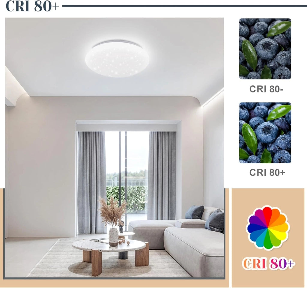 ZMH Lampada da soffitto plafoniera LED design stellato 12W per camera letto