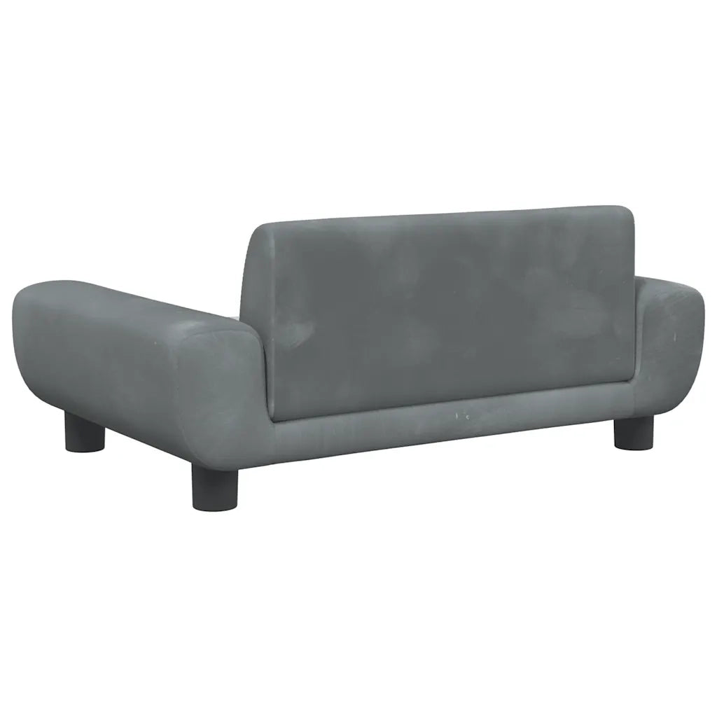 Divano | Divano da soggiorno | Sofa per Bambini Grigio Scuro 70x45x33 cm in Velluto