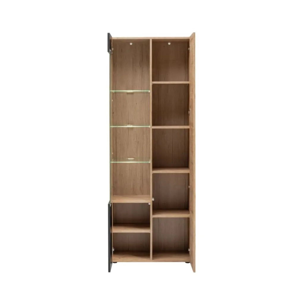 Set da salotto DOUM – Rovere chiaro e nero – L320 x H192 x P45 cm