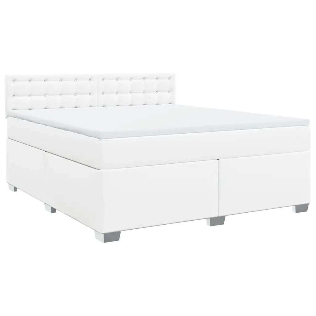 Giroletto a Molle con Materasso Bianco 180x200 cm in Similpelle