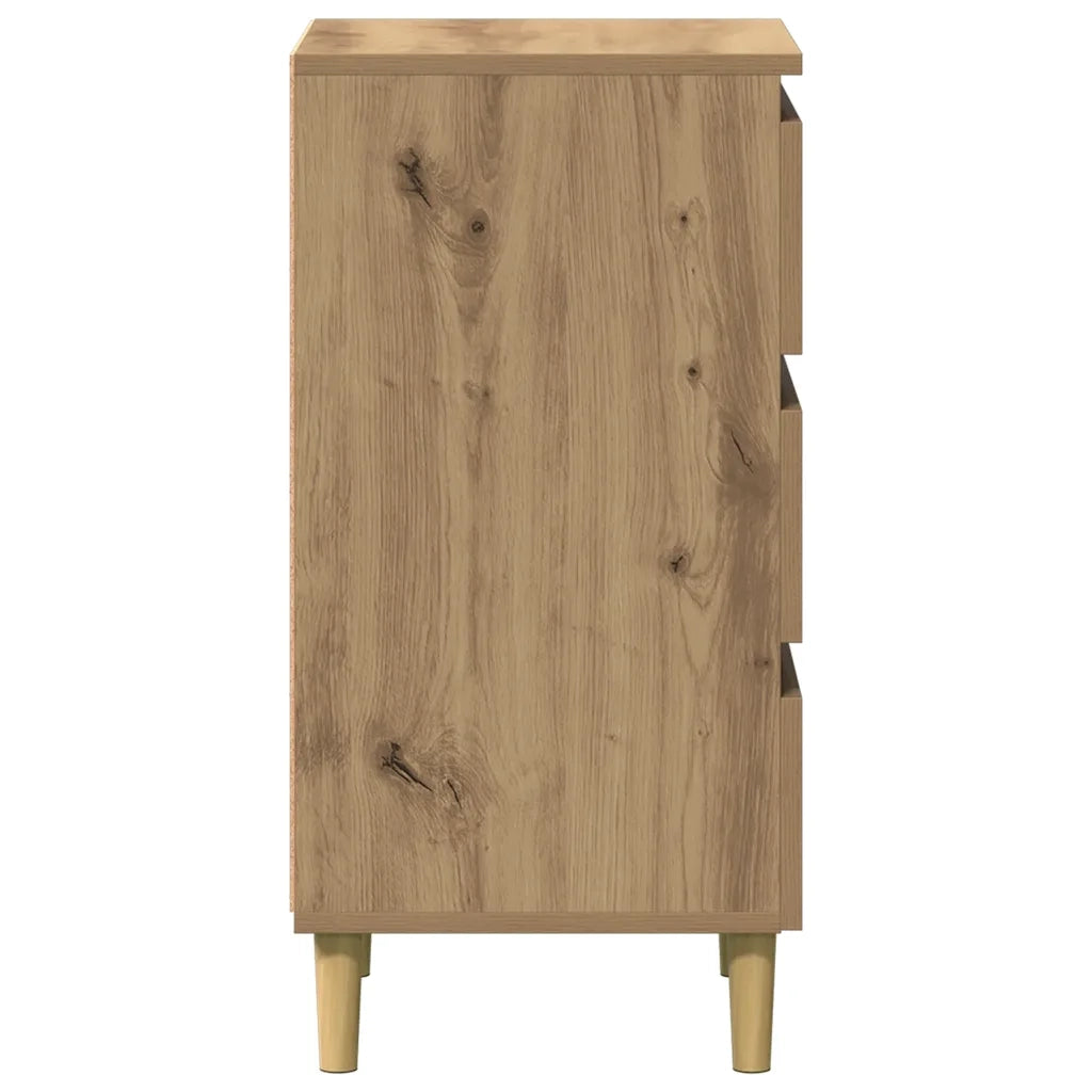 Comodino Rovere Artigianale 40x35x69 cm in Legno Multistrato 856422