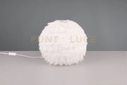 FURRY LAMPADA DA TAVOLO EFFETTO PIUMA BIANCA D. 30CM 1 LUCE ATTCCO E14