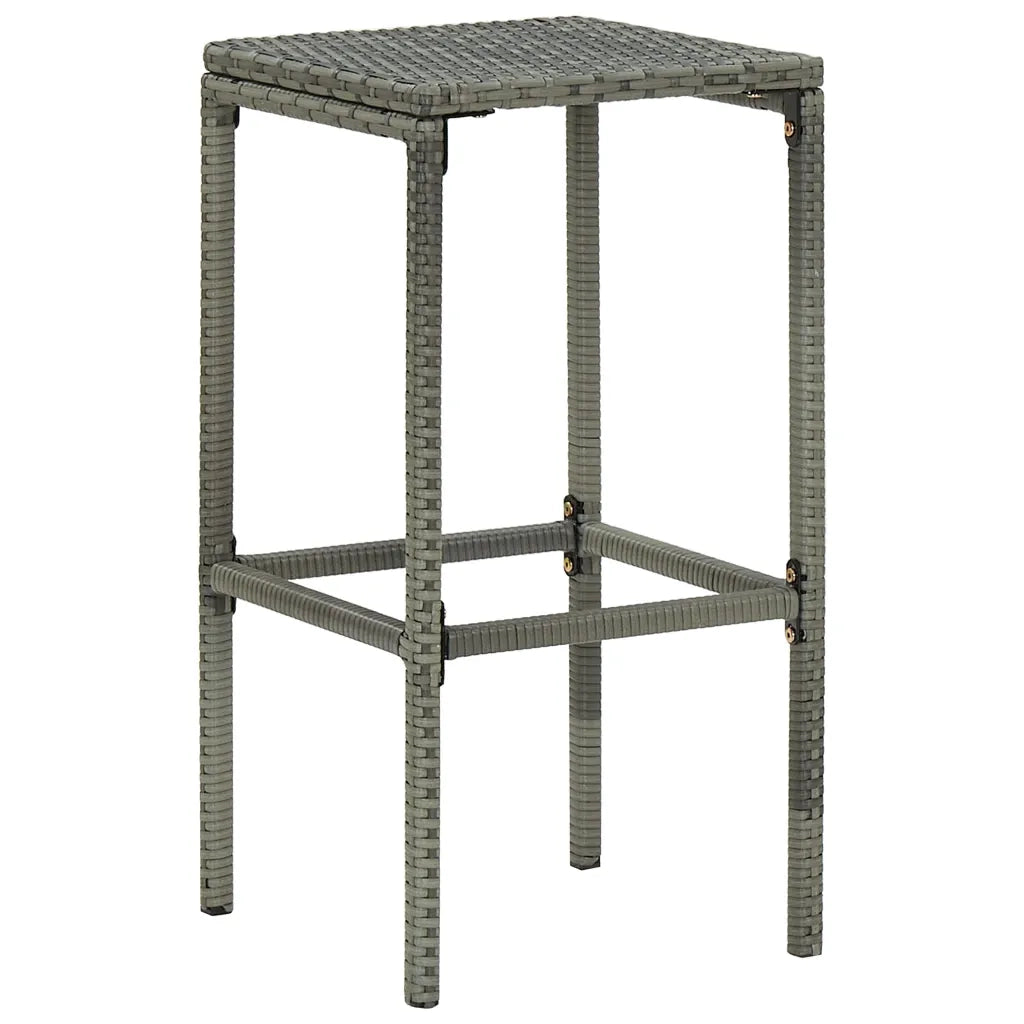 Set da Bar da Giardino 5 pz con Cuscini in Polyrattan Grigio cod mxl 35220