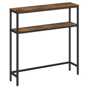 Consolle per ingresso tavolino sottile a 2 ripiani 20 x 120 x 80 cm tavolino laterale con 2 ripiani per soggiorno o camera da letto marrone 12_0005222