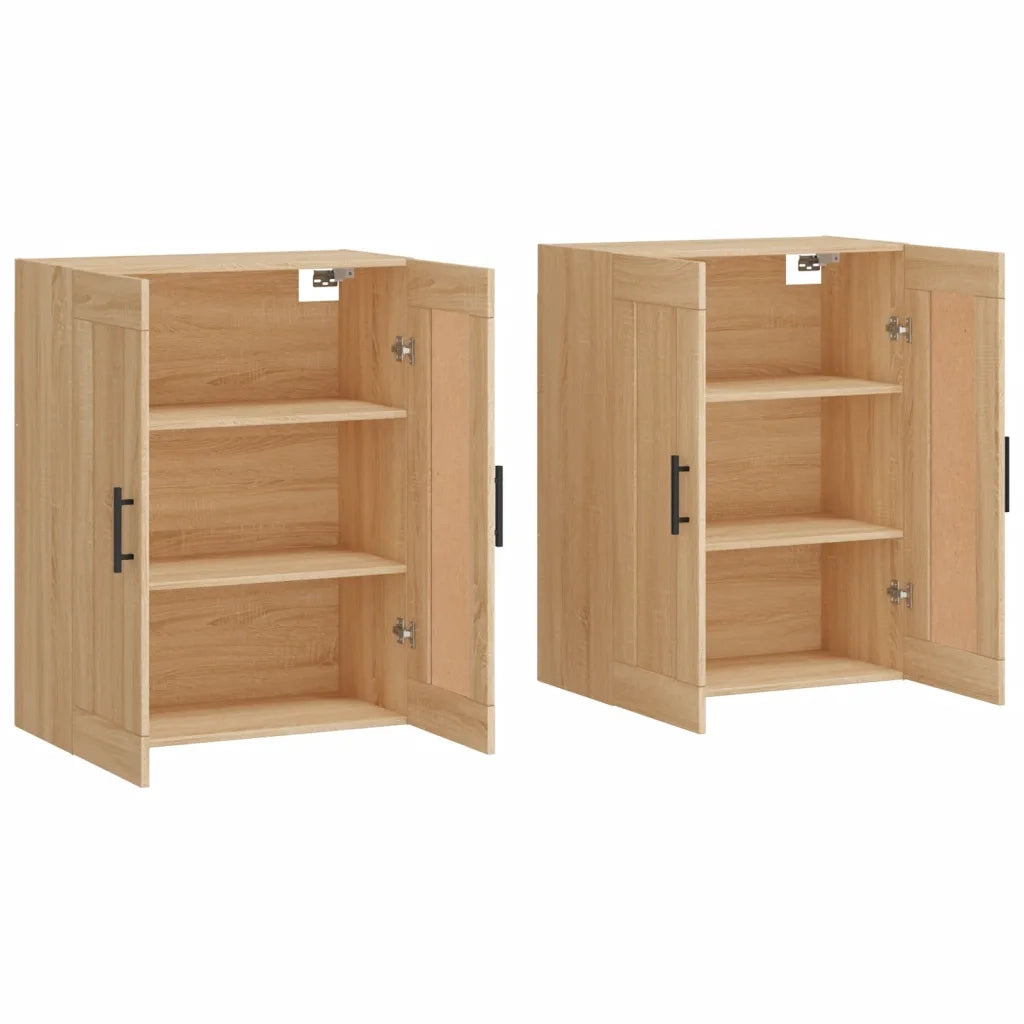 Armadietti a Parete 2 pz Rovere Sonoma in Legno Multistrato 3198044