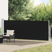Tenda Laterale Retrattile per Patio 140x500 cm Nera 48394