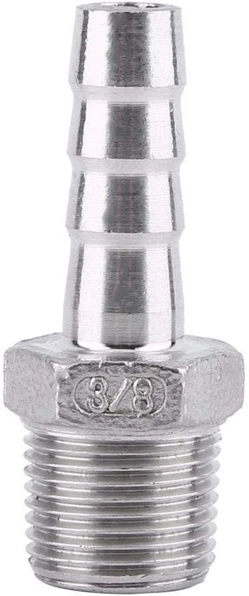 Connessione a Slanga per Acciaio Inossidabile 304 - Esterno - Barbetta di Connettore - BSP 1/8" a 3/4" - Per Tecnica Chimica - Connettore Rapido - Connettore di Tubo