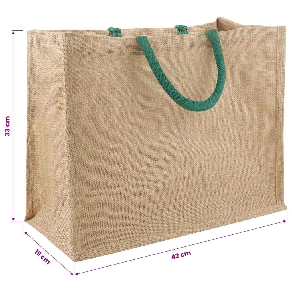 Borse in juta 10 Naturale e Verde 42 x 33 x 19 cm 42012287