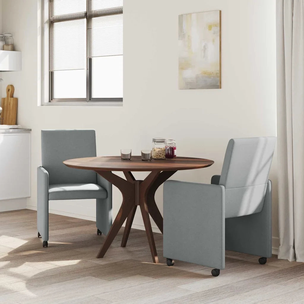 Sedie da Pranzo con Ruote 2 pz | Sedie da cucina Grigio chiaro 57 x 66 x 94 cm