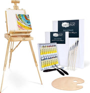 Kit di pittura acrilica - seggiolino per pittori, pennelli e pennelli - ideale per principianti - 30 articoli