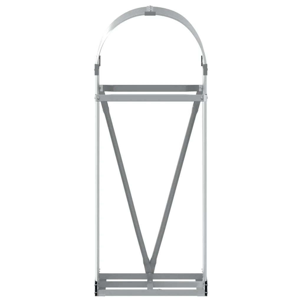 Portalegna argento 40 x 45 x 100 cm acciaio zincato Argento 02_0043795