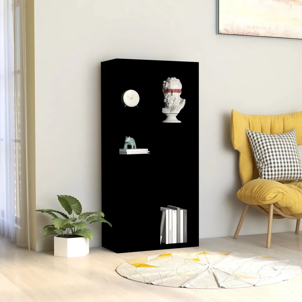 Libreria Nera 50x25x106 cm in Truciolato cod mxl 19258