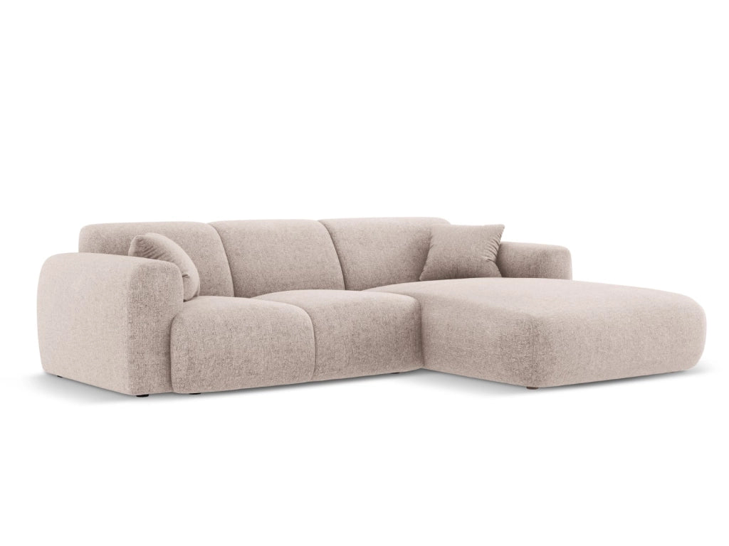 Cosmopolitan Design - Divano angolare destro "Nolio" 4 posti in ciniglia beige 