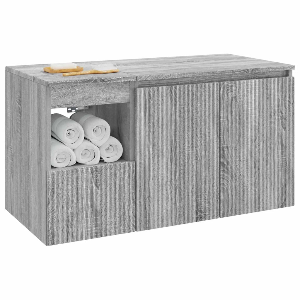 Set di mobili per il bagno 2 pz Sonoma grigio 3404120