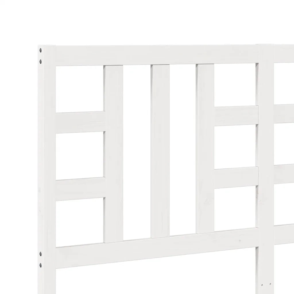 Testiera | Testata per Letto Bianca 156x4x100 cm Legno Massello di Pino