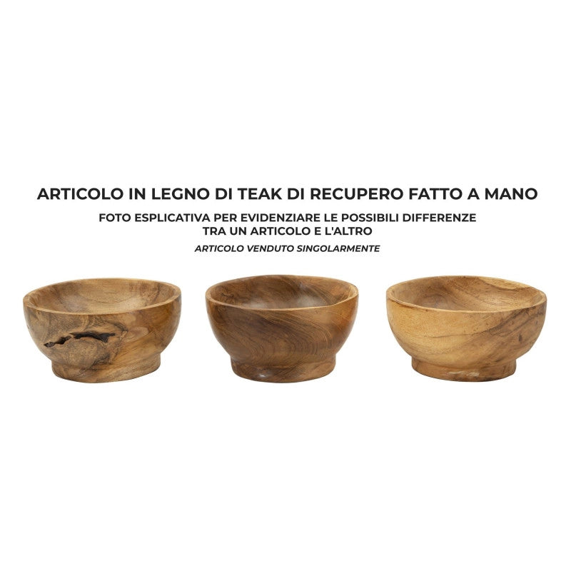 Set Tasche Butot In Teak Ric. cm ø 15x8 (pezzi Unici - Non Ripiani In Serie)