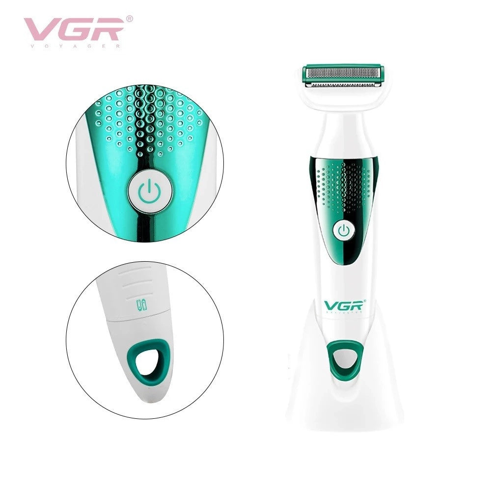 Trade Shop - Vgr V-720 Kit Epilatore 5in1 Donna Trimmer Rasoio Testine Intercambiabili -
