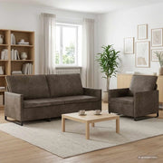 Set di divani 2 pcs Grigio Scuro Tessuto scamosciato sintetico 3433128