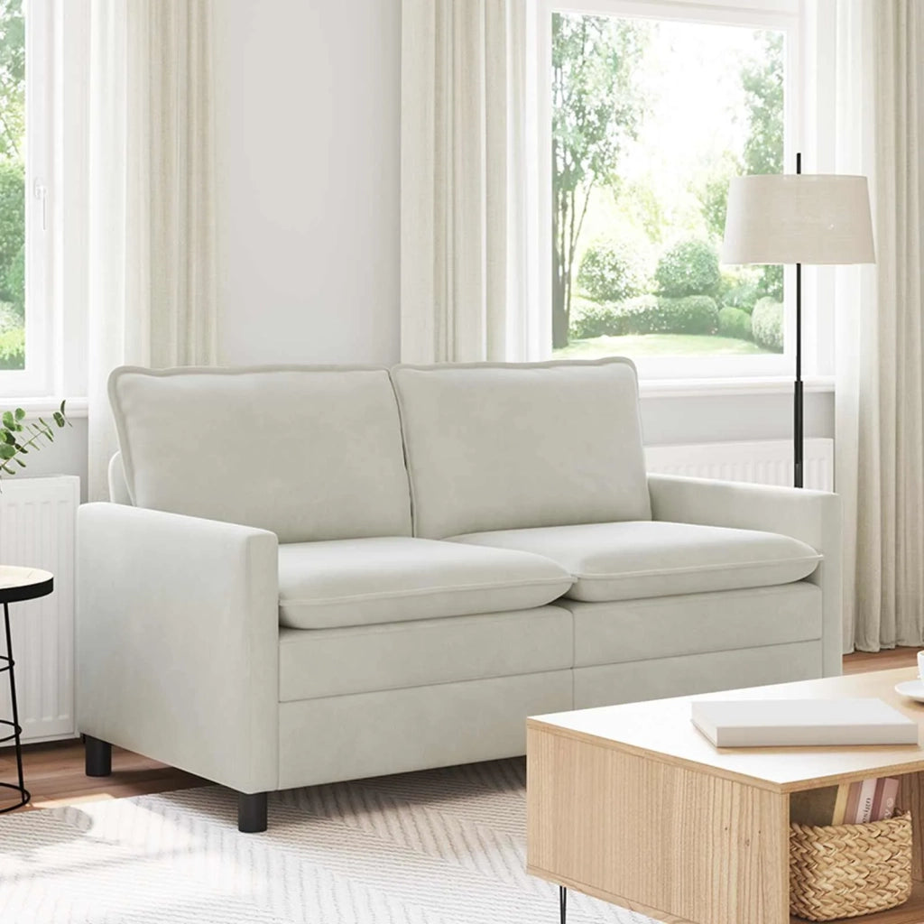 Divano Crema 156 x 81 x 87,5 cm Velluto