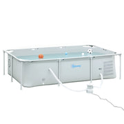 Piscina Fuori Terra Rettangolare Rigida ¨C zephmum ¨C Grigio Acciaio PVC 252x152x65cm