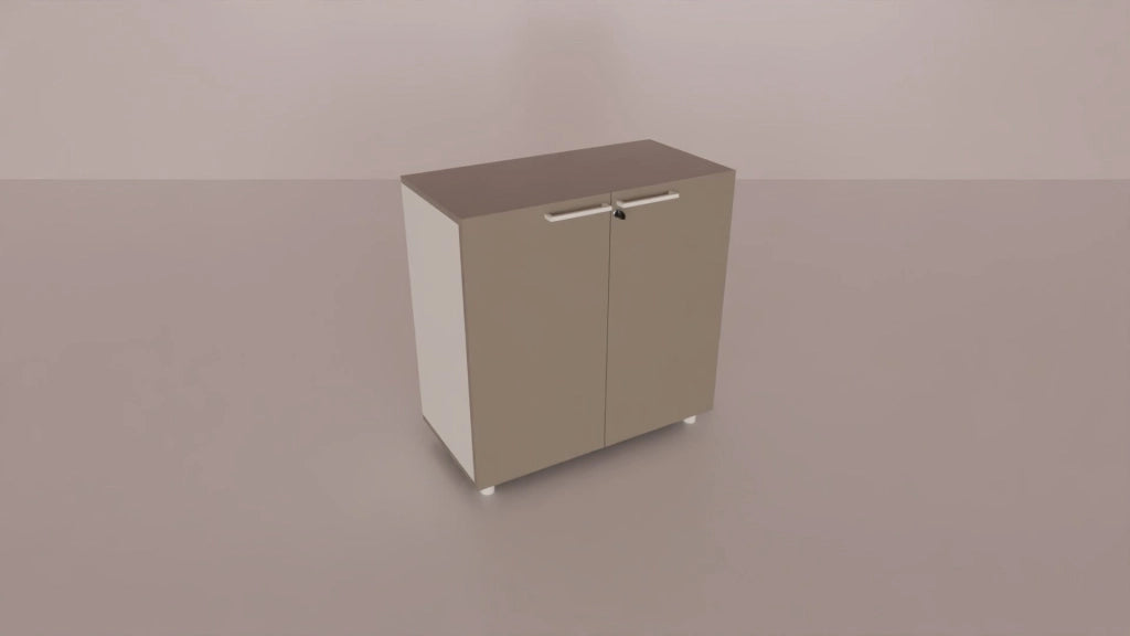 Contenitore per ufficio con 2 ante in melaminico in vari colori cm. 80x40x76h