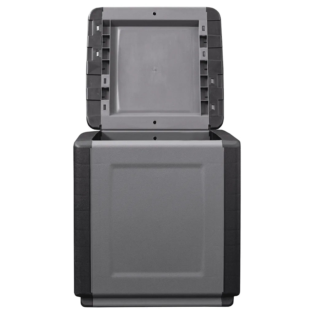 Contenitore da Giardino 54x53x57 cm 130 L Grigio Scuro e Nero