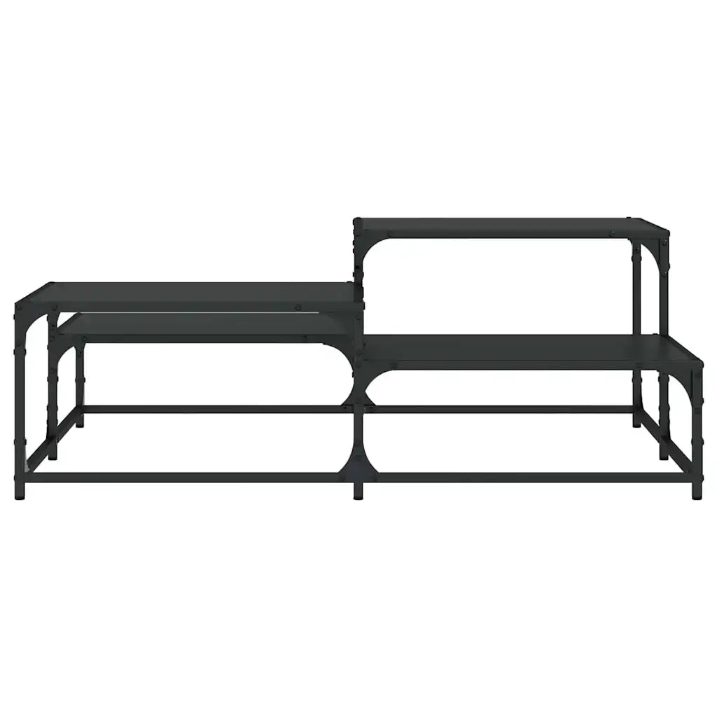 Tavolino da Salotto-Tavolino da soggiorno-Tavolo Nero 107x107x40 cm in Legno Multistrato