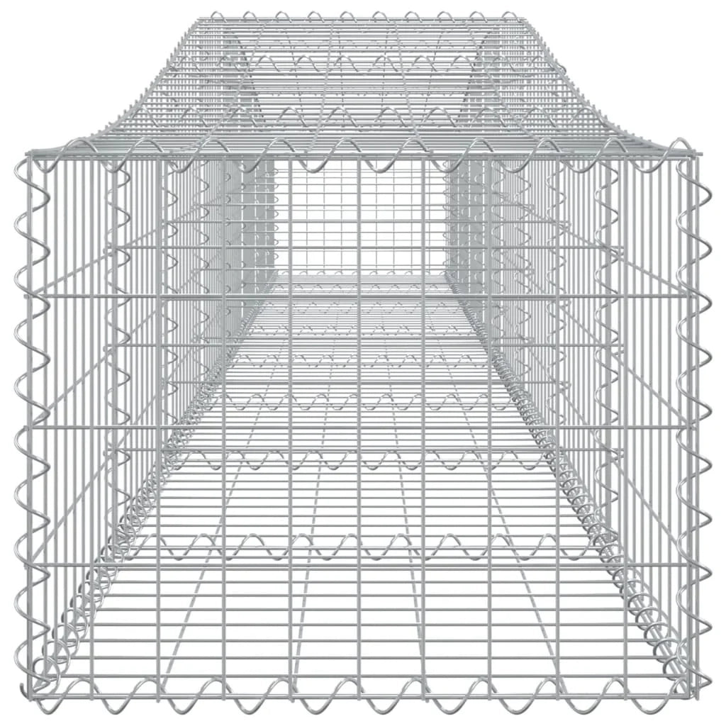 Set di 4 gabbioni ad arco per recinzione gabbia o muro di contenimento 400 x 50 x 40/60 cm ferro zincato argento 02_0041504