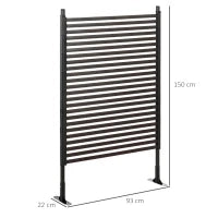 Recinzione Divisorio da Giardino Modulabile Autoportante in Acciaio, 93x22x150 cm, Marrone