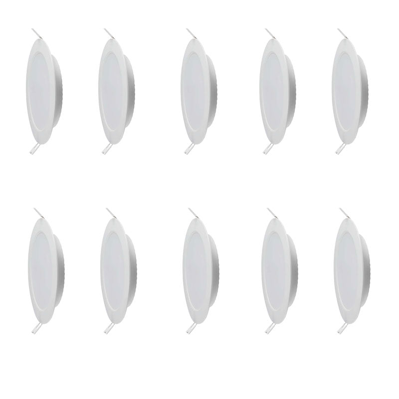 PANNELLO LED SLIM 18W DA INCASSO A MOLLA ROTONDO LUCE FREDDA FARO FARETTO 10 PEZZI