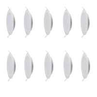 PANNELLO LED SLIM 18W DA INCASSO A MOLLA ROTONDO LUCE FREDDA FARO FARETTO 10 PEZZI