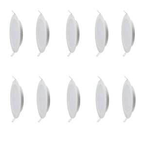 PANNELLO LED SLIM 18W DA INCASSO A MOLLA ROTONDO LUCE FREDDA FARO FARETTO 10 PEZZI