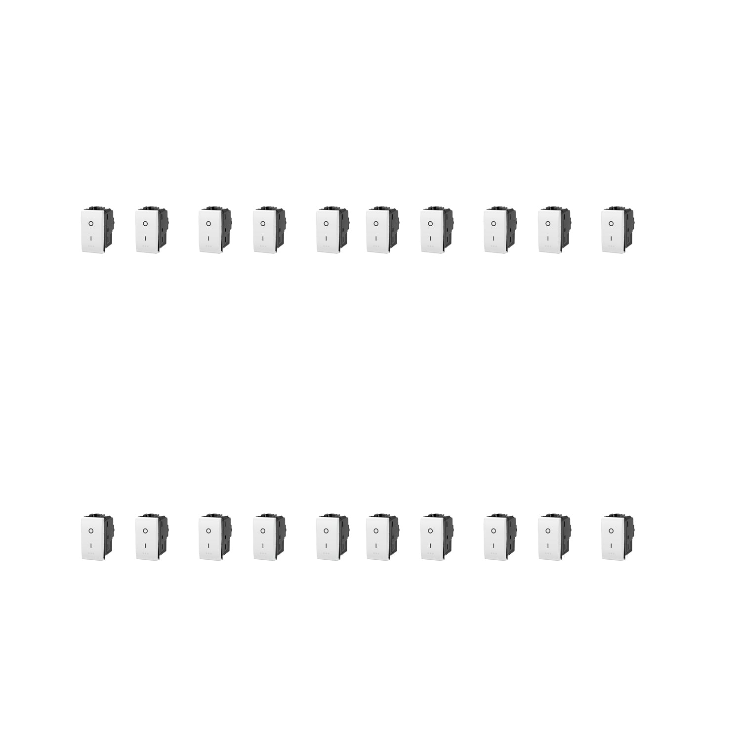 INTERRUTTORE BIPOLARE SERIE COMPATIBILE BTICINO LIVING LIGHTING 20 PEZZI