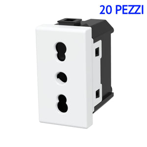 20 PRESA P17/11 BIANCA SERIE ABM COMPATIBILE SERIE MATIX