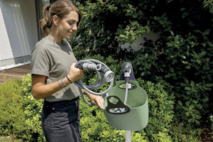 AQUAGO BUNNY VERDE SALVIA,25M tubo auto estensibile ANTIPIEGA,raccordi,borsa,sistema aggancio al rubinetto,MADE IN ITALY