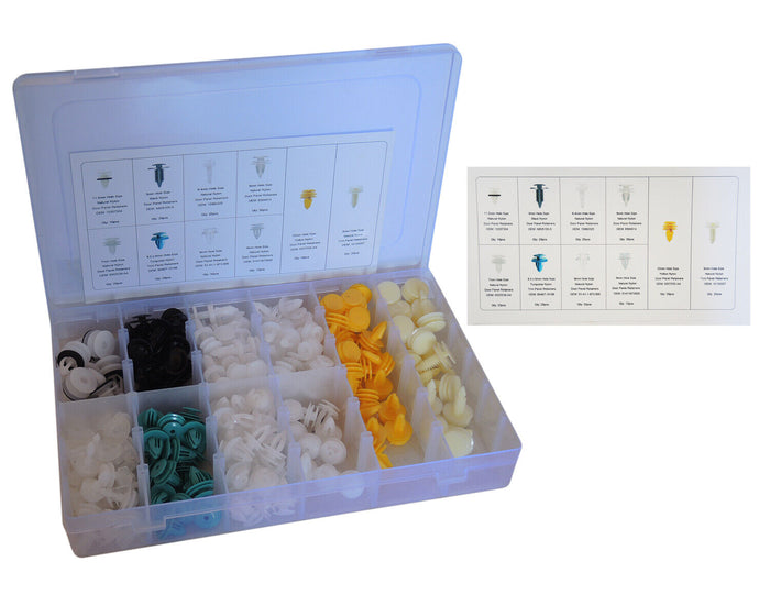 210 PZ PLASTICA TRIM CLIP RIVETTI CLIP KIT Fermi di Spinta per Auto Abitacolo