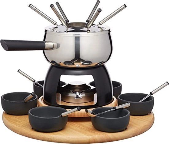 Set di fonduta - Fonduta di cioccolato - Fonduta di olio - Fonduta di formaggio. Attrezzi per fonduta