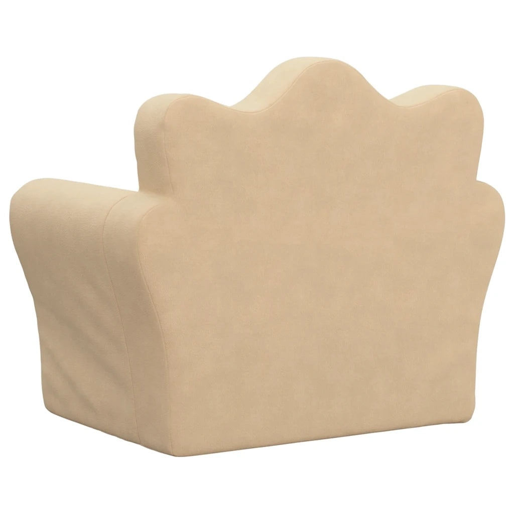 Divano per Bambini-Sofa-Divanetto Crema in Morbido Peluche 406234