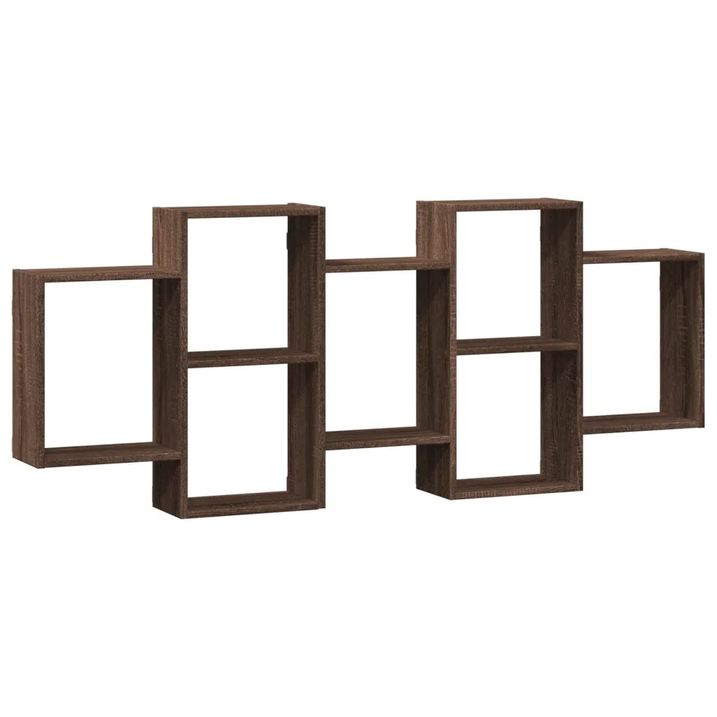Scaffale a Parete Rovere Marrone 159x18x65 cm in Truciolato 853215