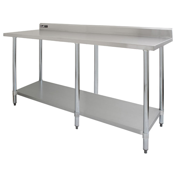 Tavolo in acciaio Inox da Cucina Commerciale Piano Cucina Ristorante - 210 cm