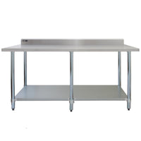 Tavolo in acciaio Inox da Cucina Commerciale Piano Cucina Ristorante - 210 cm