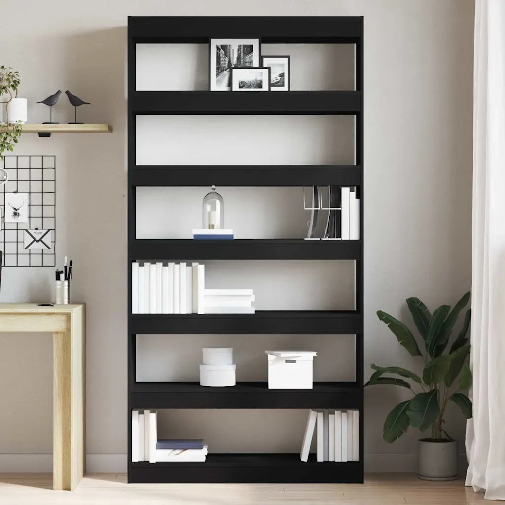 Armadio per Libri 6 livelli 100 x 30 x 198 cm Nero 3333925