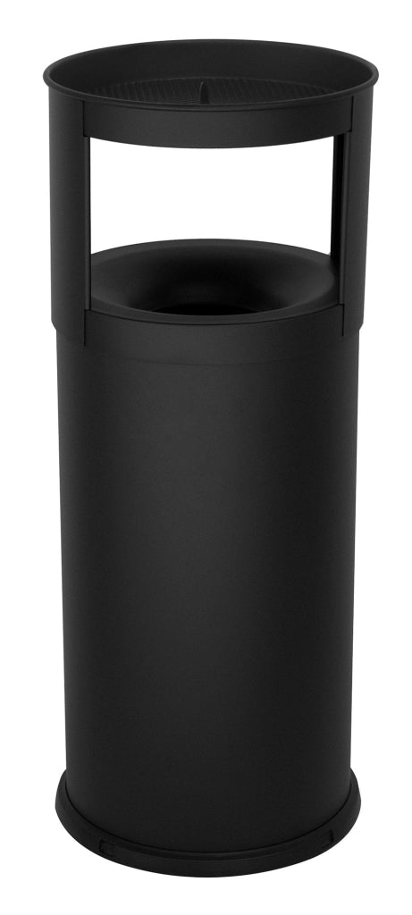 Pattumiera Gettacarte Ø31xh80 cm Autoestinguente Posacenere in Acciaio Verniciato Nero