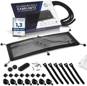 Cable management sistema di gestione cavi per scrivania - efficace e organizzato - nero - plastico