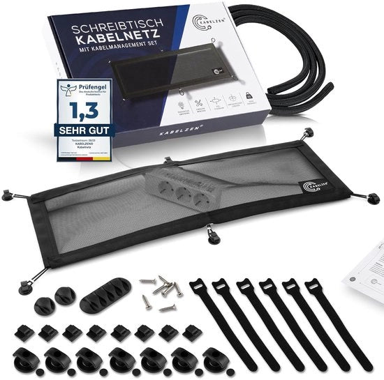 Cable management sistema di gestione cavi per scrivania - efficace e organizzato - nero - plastico