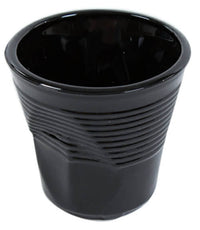 Set 6 Tazzine da Caffè Accartocciati Ø6,5 cm in Vetro Pressato Kaleidos Neri