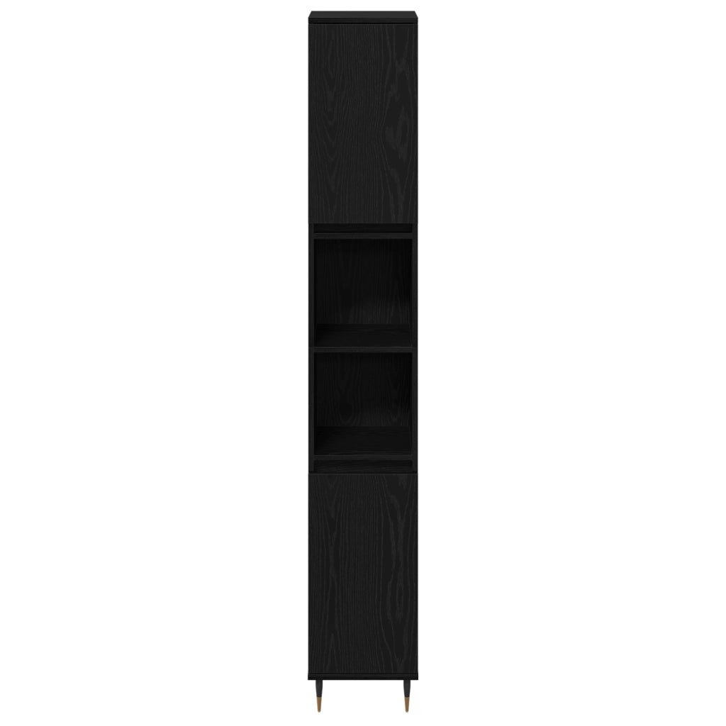 Set di mobili da bagno 3 pezzi in legno ingegnerizzato quercia nera